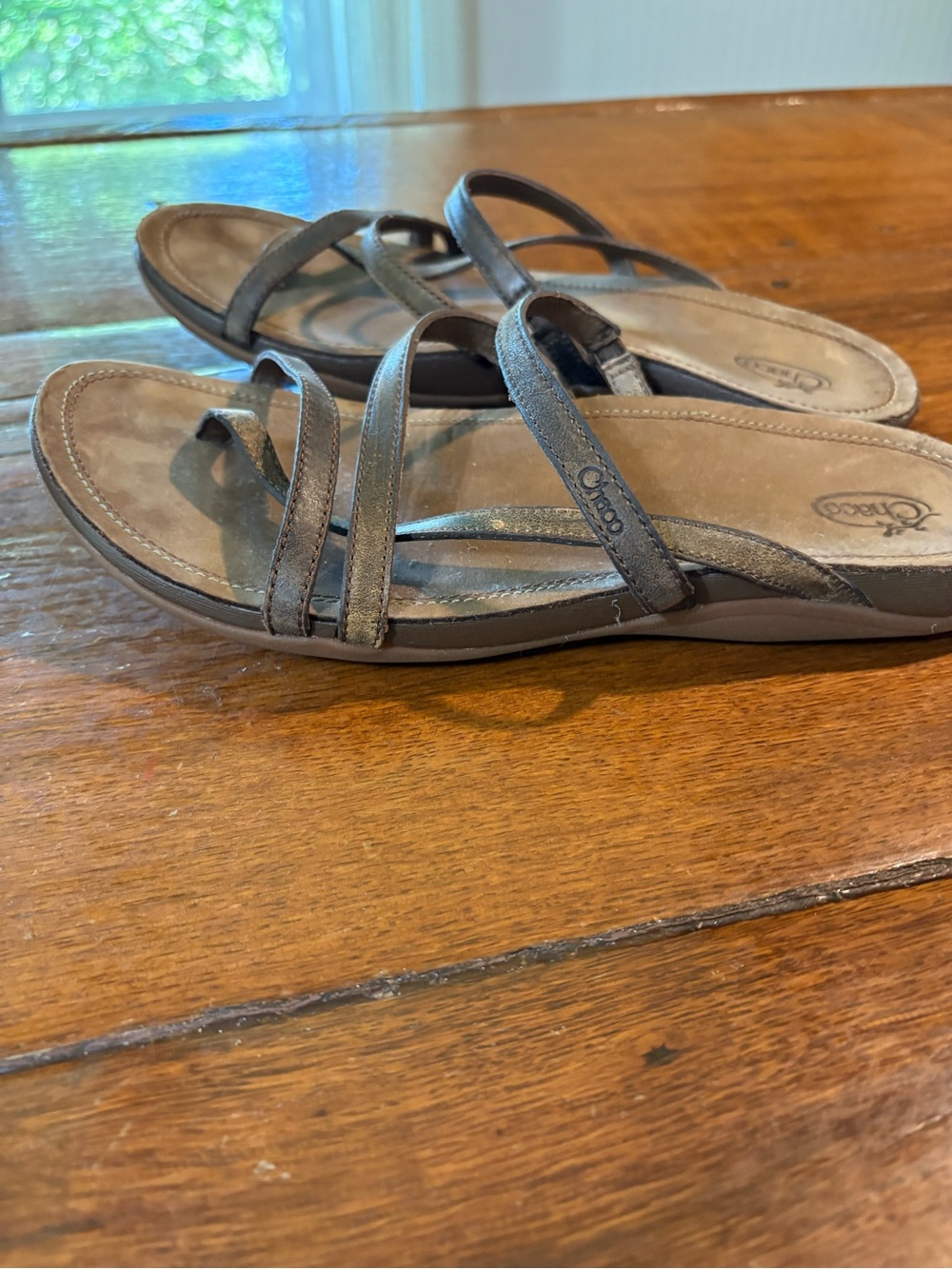 Chaco Brown Strappy Slide Sandals
